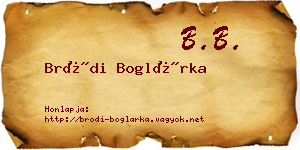 Bródi Boglárka névjegykártya